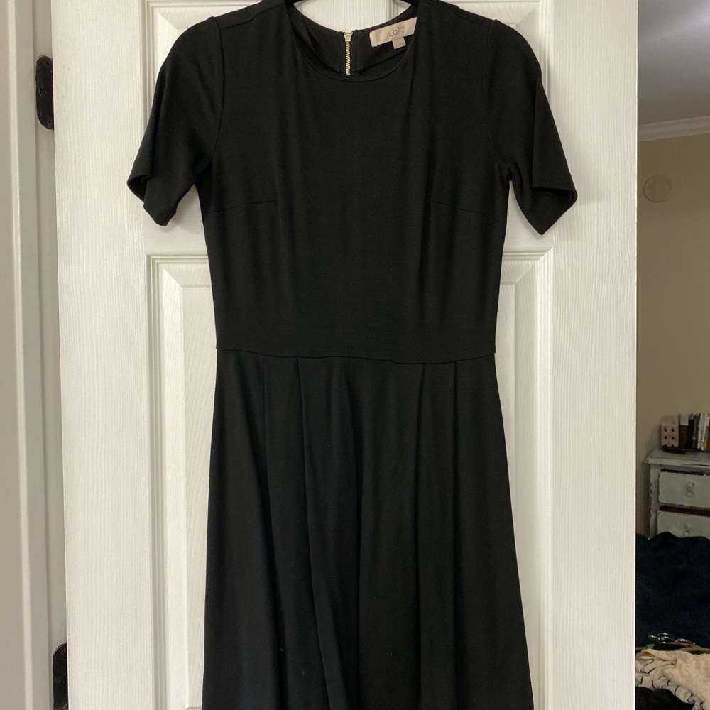 Loft Black Short sleeve dress